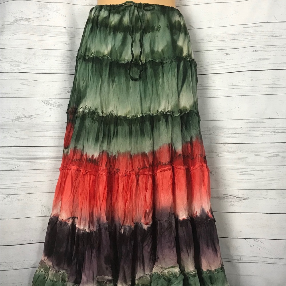 Tie dye Gypsy Free Size peasant style skirt